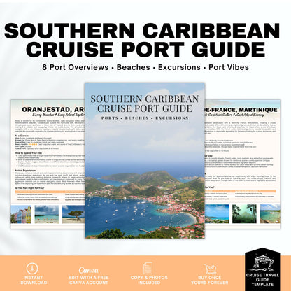 Southern Caribbean Cruise Port Guide Bundle for Travel Agents | 8 Cruise Destinations | Southern Caribbean Cruise Guide