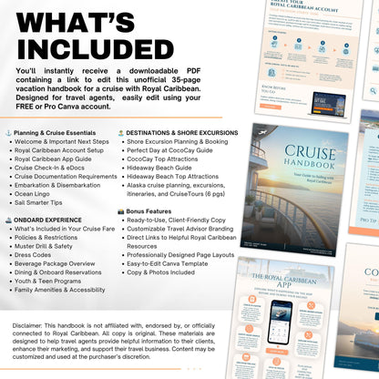 Royal Caribbean Cruise Planner - 35pg Travel Agent Guide