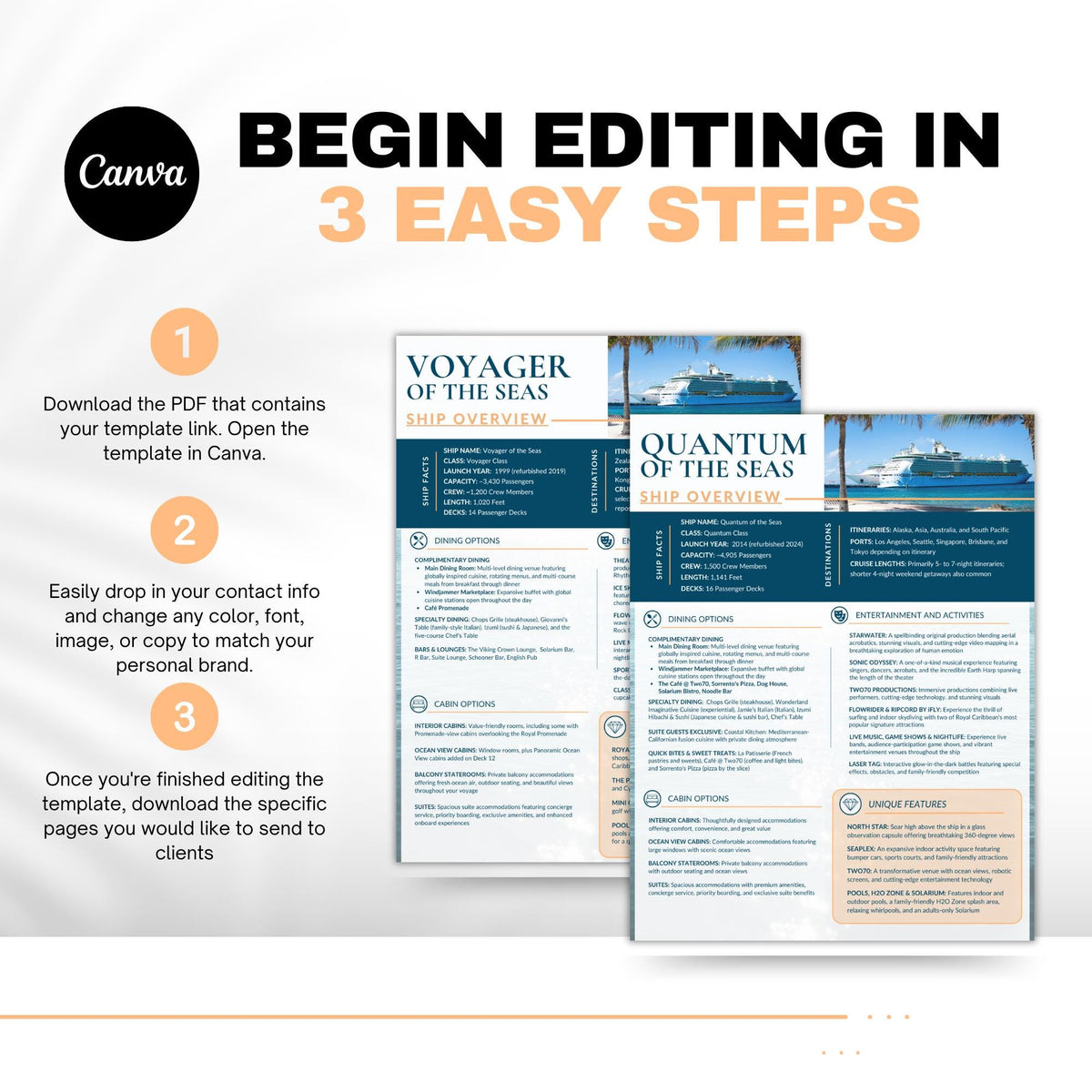 RCCL Agent Essentials Template Bundle, Travel Agent Template, RCCL Cruise Planner & Handbook