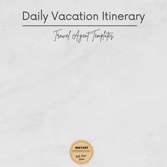 Travel Agent Client Itinerary Template, Travel Itinerary Template