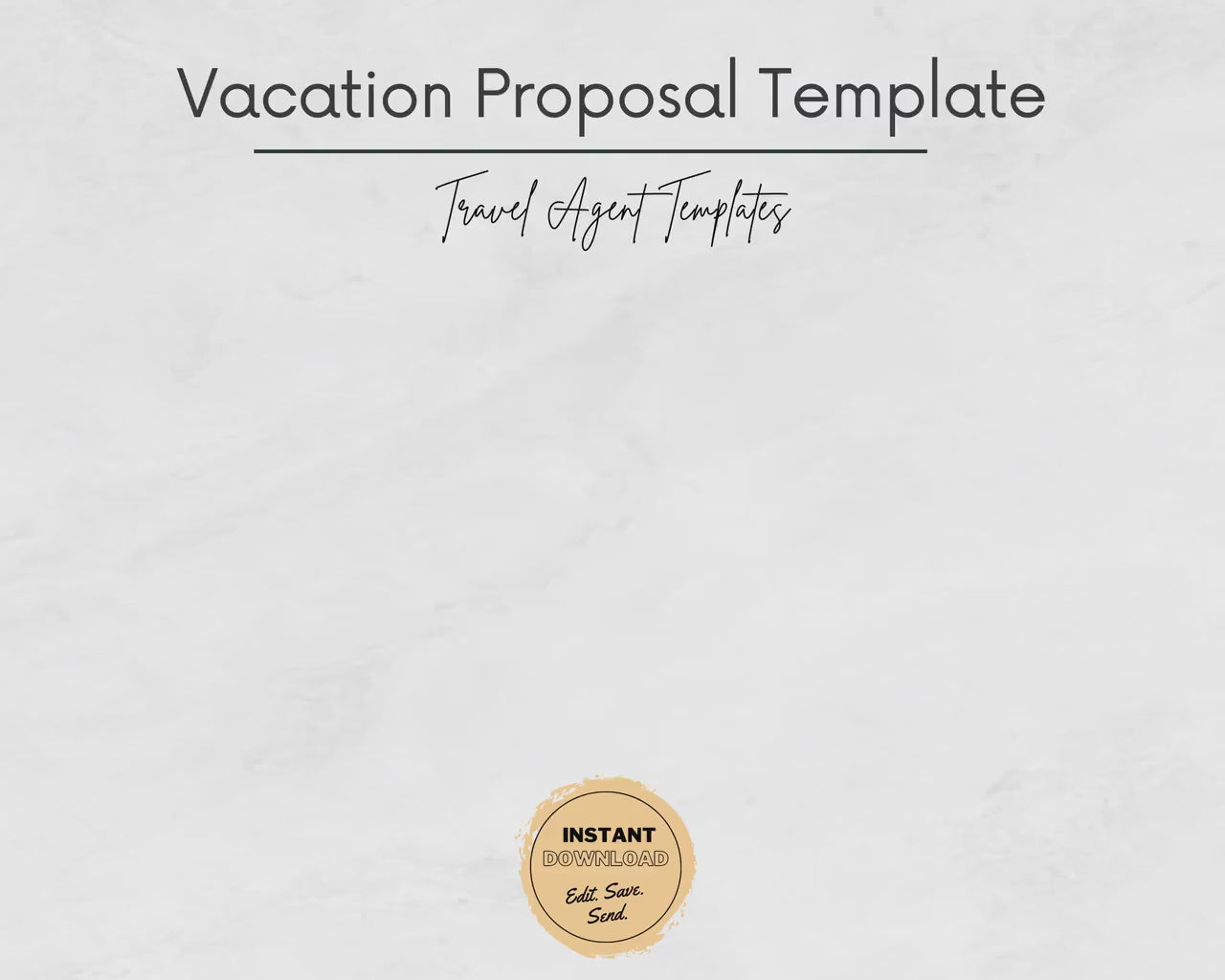 Vacation Proposal Template, Travel Agent Template