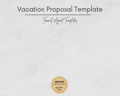 Vacation Proposal Template, Travel Agent Template