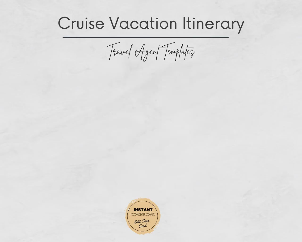 Cruise Vacation Itinerary Template A4, Travel Itinerary Template