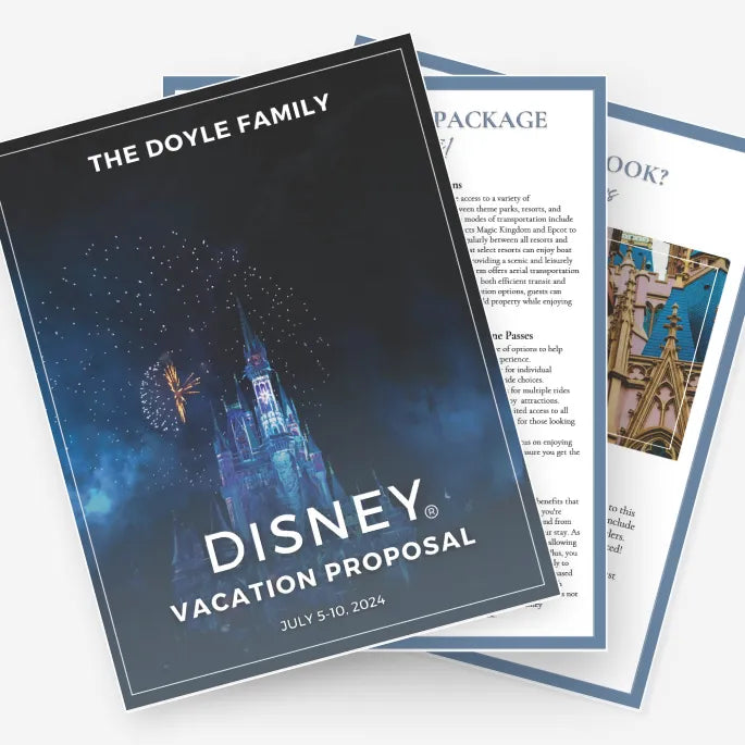 Disney World Travel Agent Proposal Template | 8-Page Canva